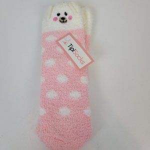 NWT TipiSocks Pink Dog Fuzzy Socks
